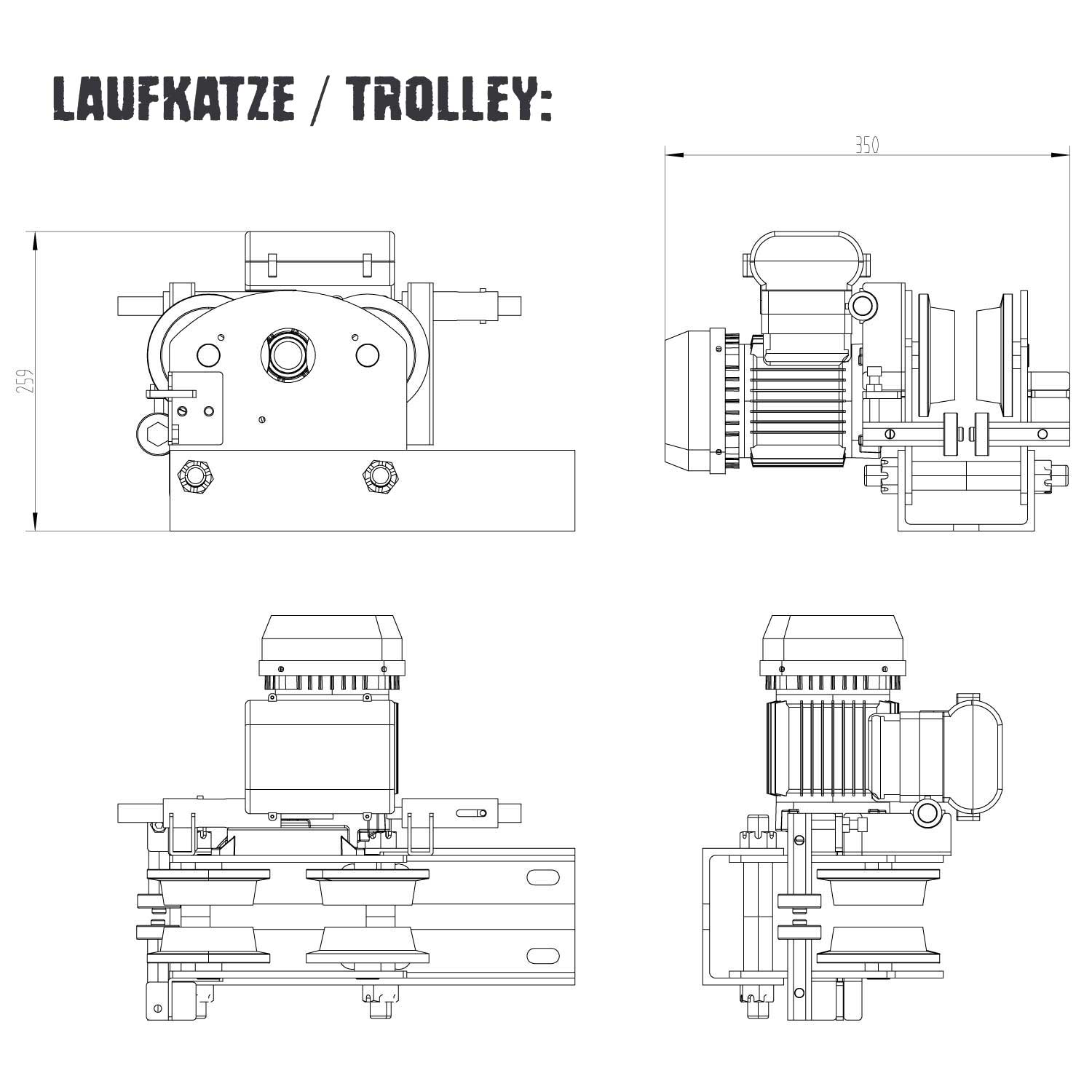 Laufkatze für elektrischen Hebezug